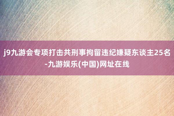 j9九游会专项打击共刑事拘留违纪嫌疑东谈主25名-九游娱乐(中国)网址在线