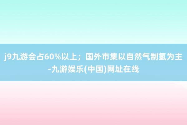 j9九游会占60%以上；国外市集以自然气制氢为主-九游娱乐(中国)网址在线